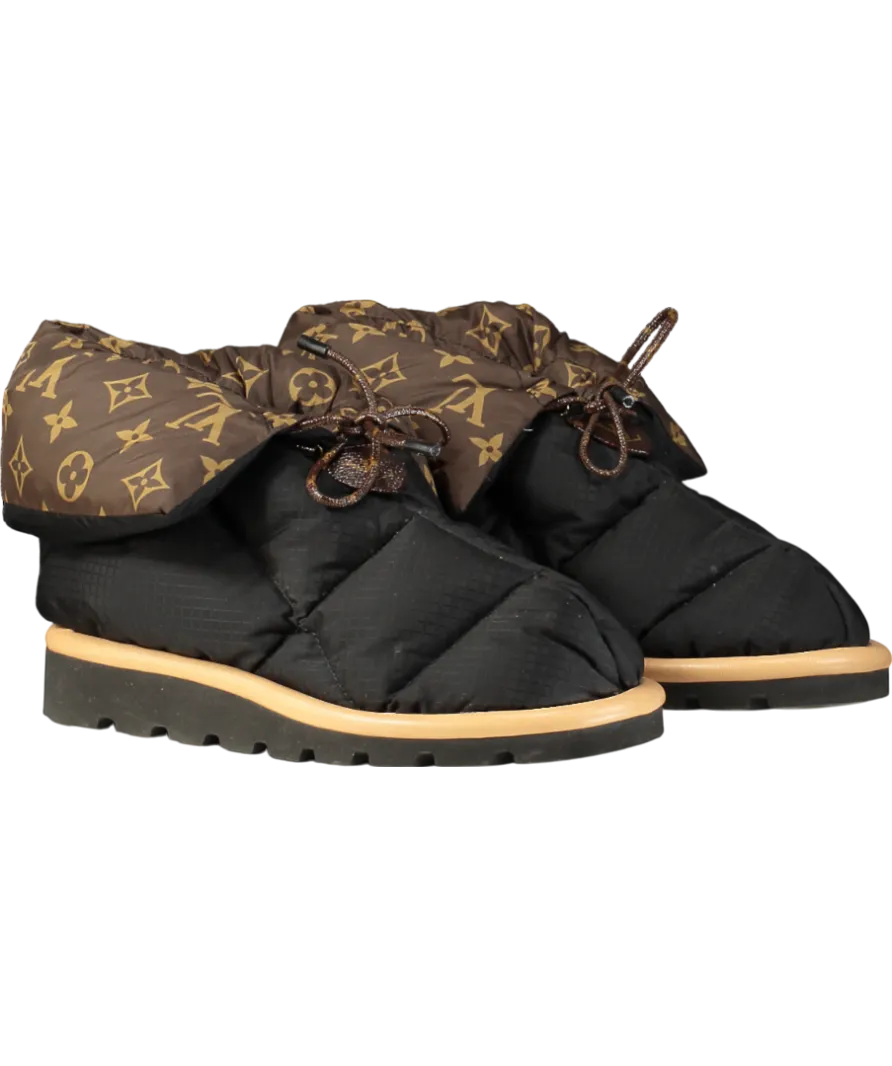 LOUIS VUITTON Black / Monogram Pillow Comfort Ankle Boots UK 2 EU 35 👠