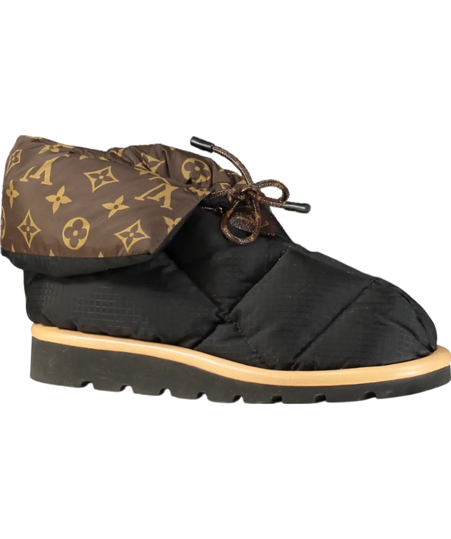 LOUIS VUITTON Black / Monogram Pillow Comfort Ankle Boots UK 2 EU 35 👠