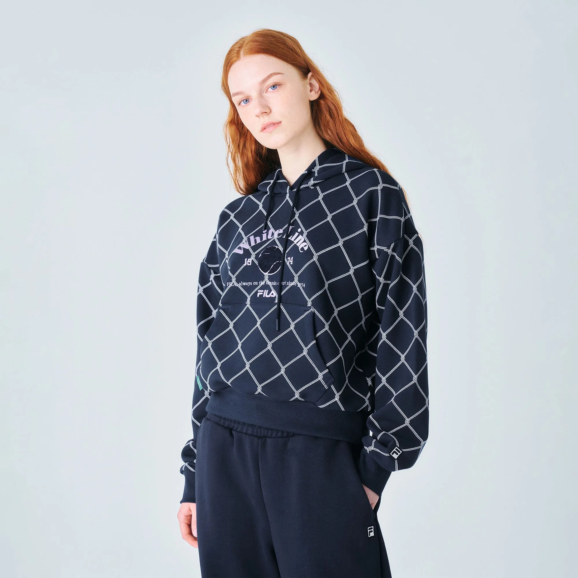 Áo Hoodie Nữ Fila Lady Tennis Life Hoodie - Xanh Navy
