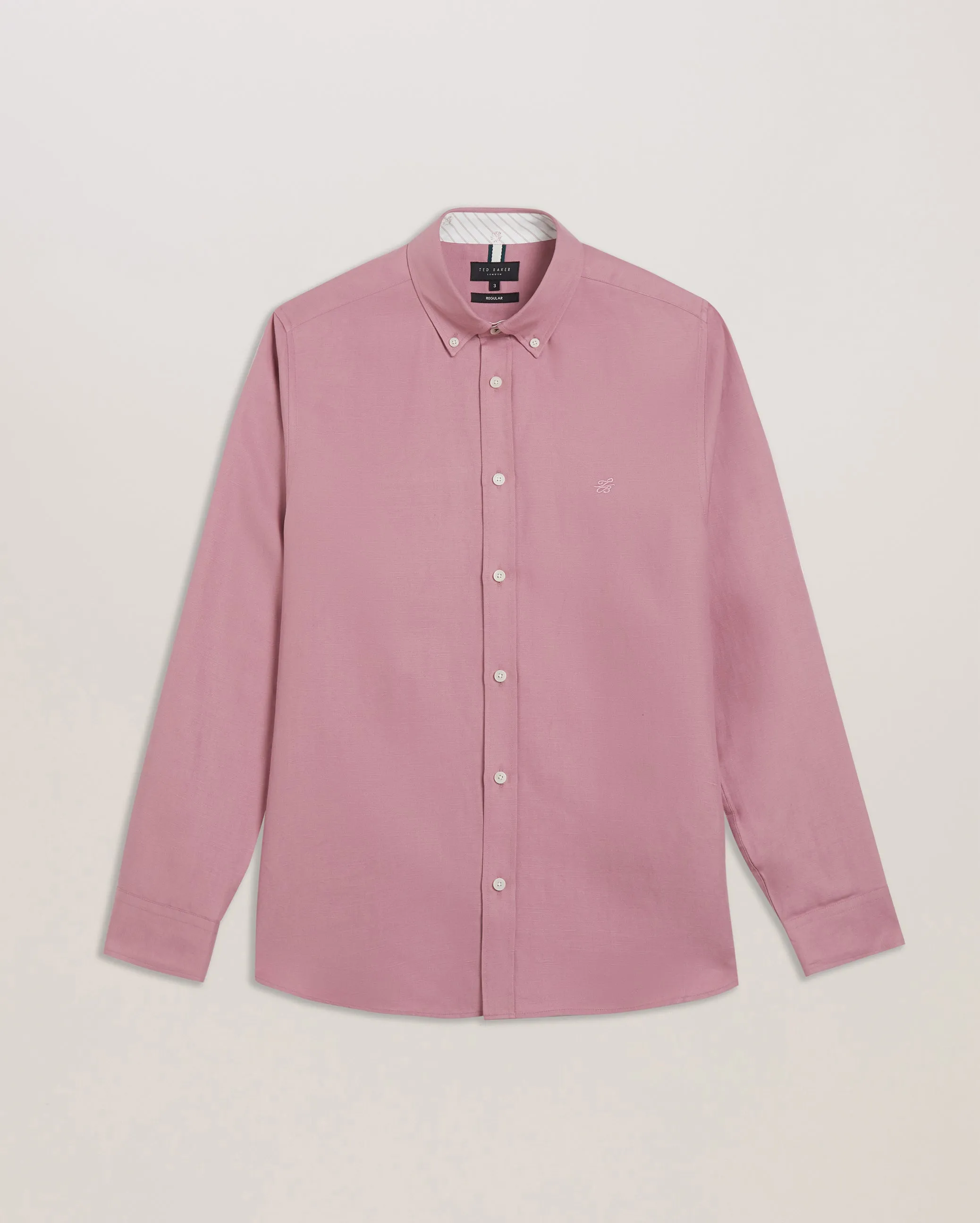Ognon Cotton Lyocell Script Shirt Mid-Pink