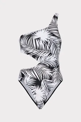 Palm Print Miranda One Piece With Cutout
