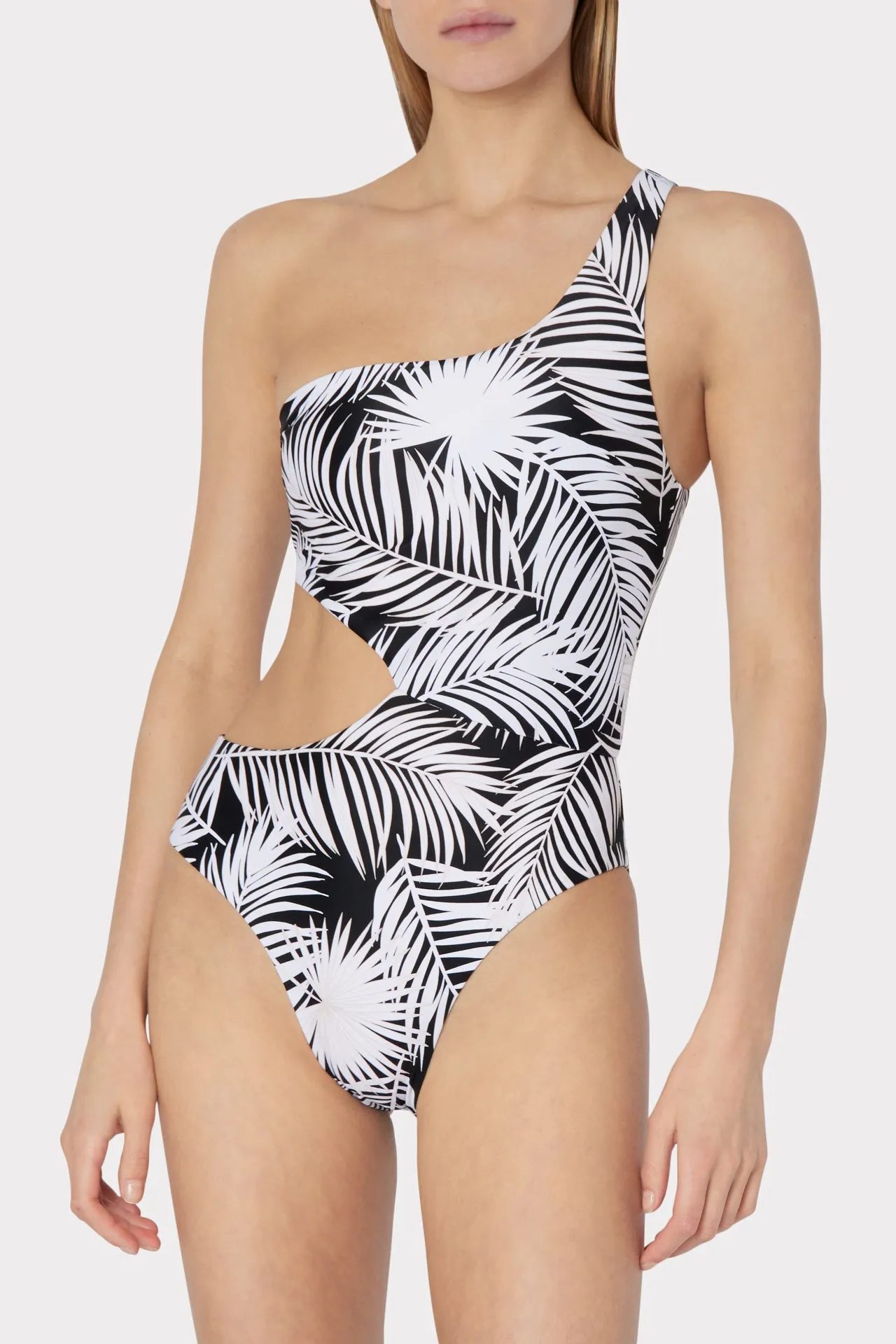 Palm Print Miranda One Piece With Cutout
