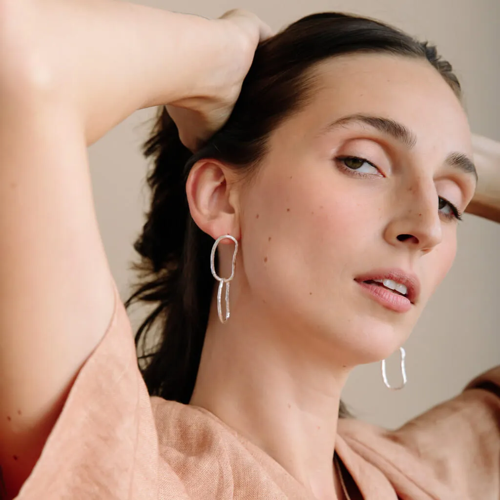 Pool Dangle Earrings - Sterling Silver