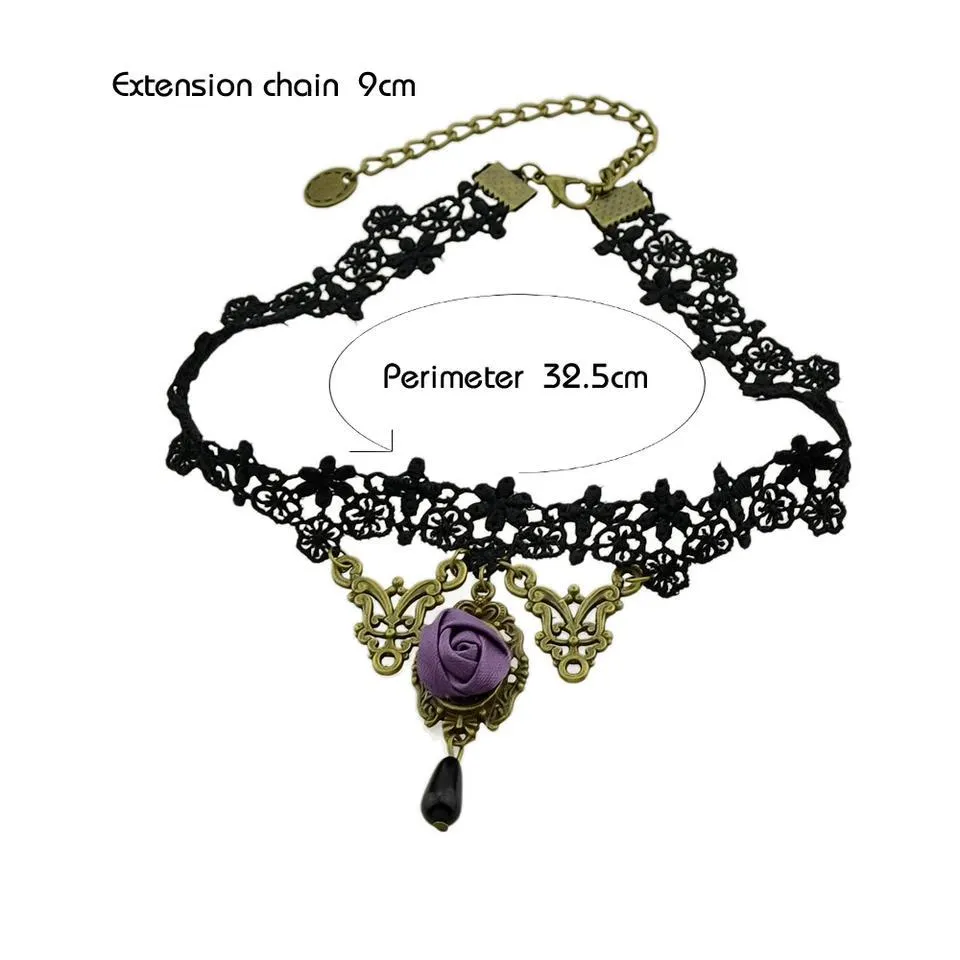 Rose lace necklace bohemia style fashion party necklace