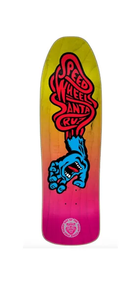 Santa Cruz Speed Wheels Vein Hand Yellow Pink 9.35 Hand Screened a NHS in Santa Cruz, Limited to 300 Worldwide, Numbered.Skateboard deck - Tablas