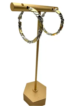 Small Two Tone Twist Earrings