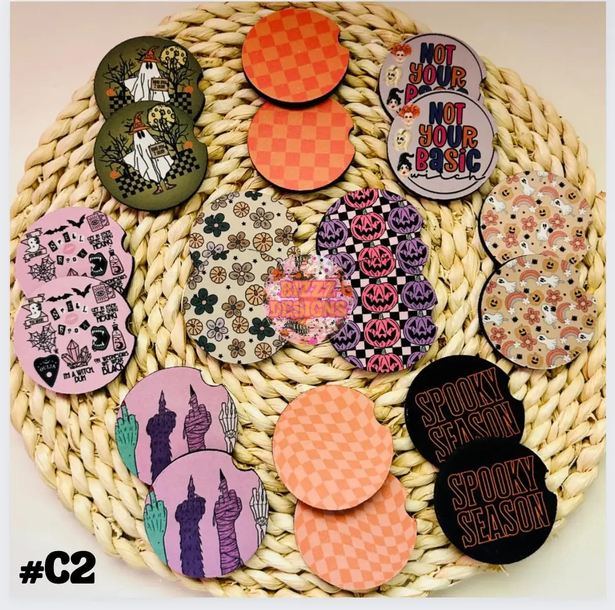 Spooky Car Coasters | Assorted 10 Sets of Car Coasters