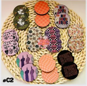 Spooky Car Coasters | Assorted 10 Sets of Car Coasters