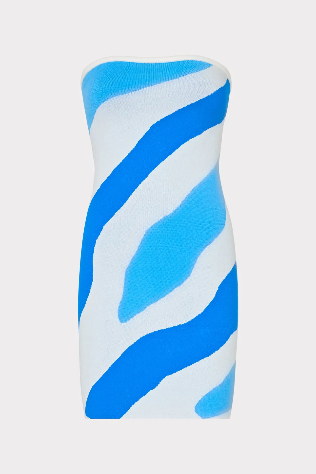 Strapless Zebra Jacquard Mini Dress