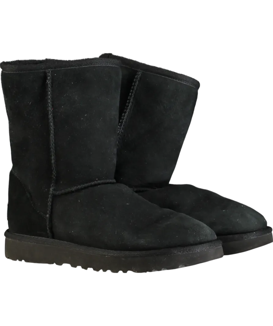UGG Classic Short Ii Boots Black Suede UK 4 EU 37 👠