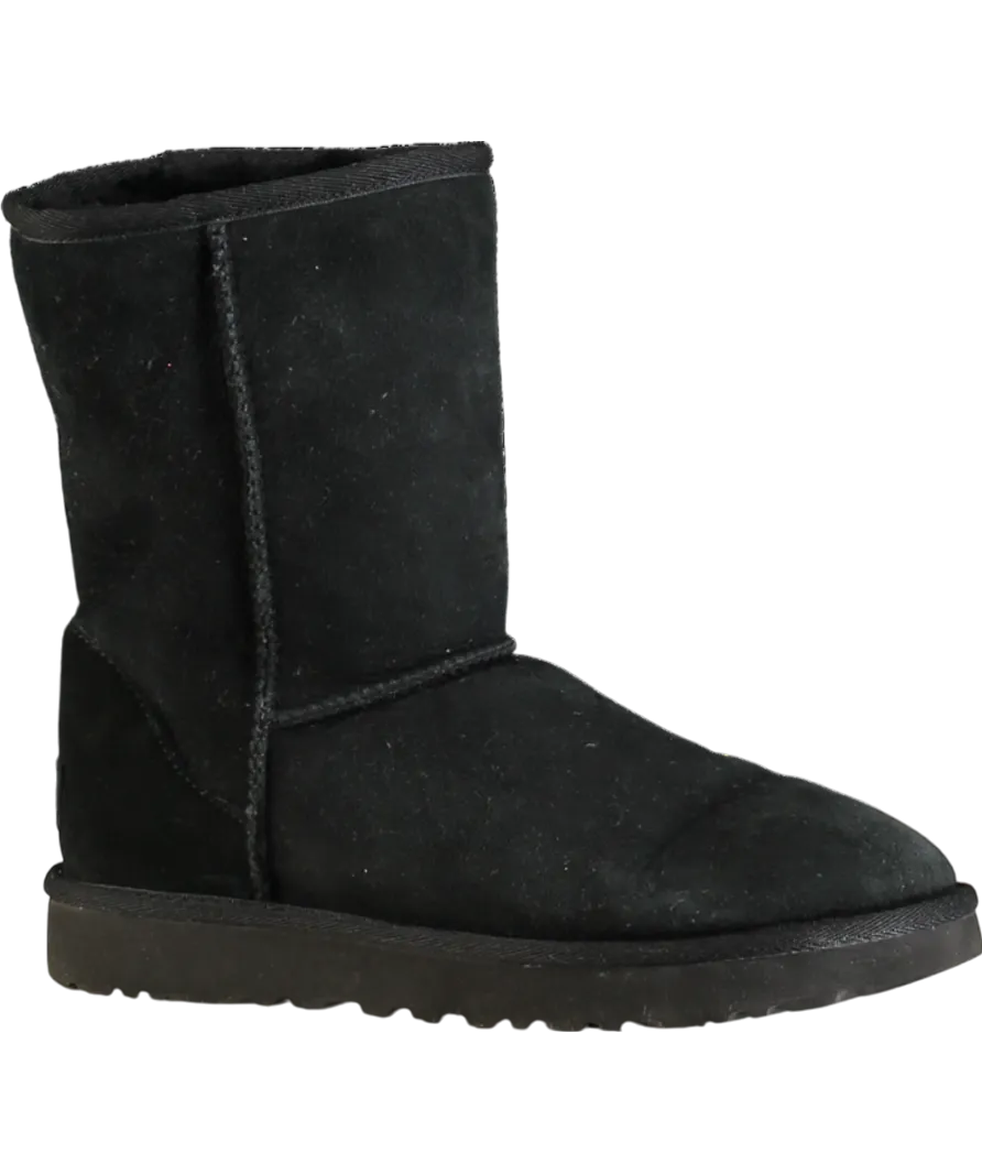 UGG Classic Short Ii Boots Black Suede UK 4 EU 37 👠