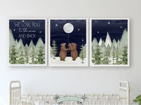 We Love You To The Moon and Back Nursery Prints