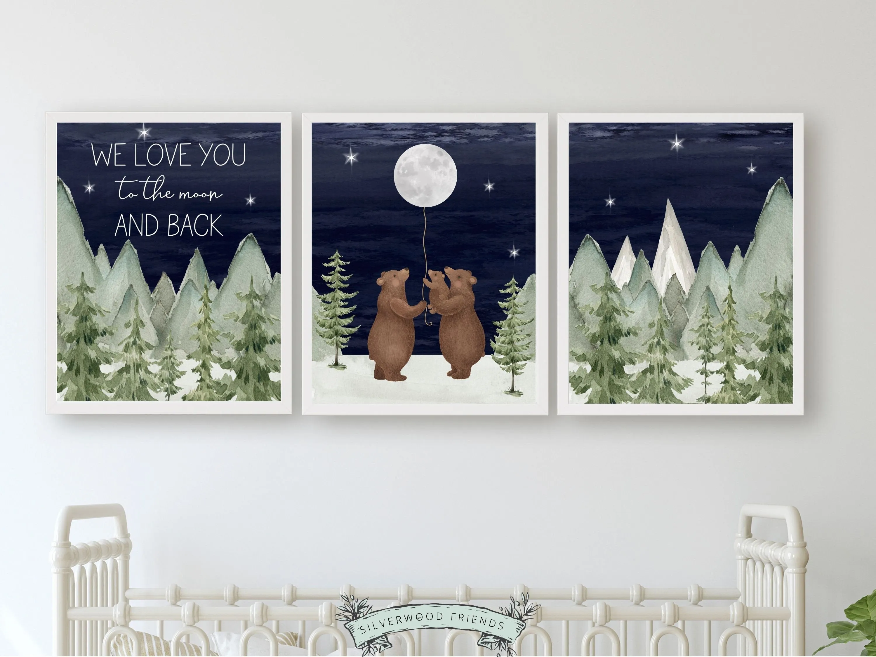 We Love You To The Moon and Back Nursery Prints