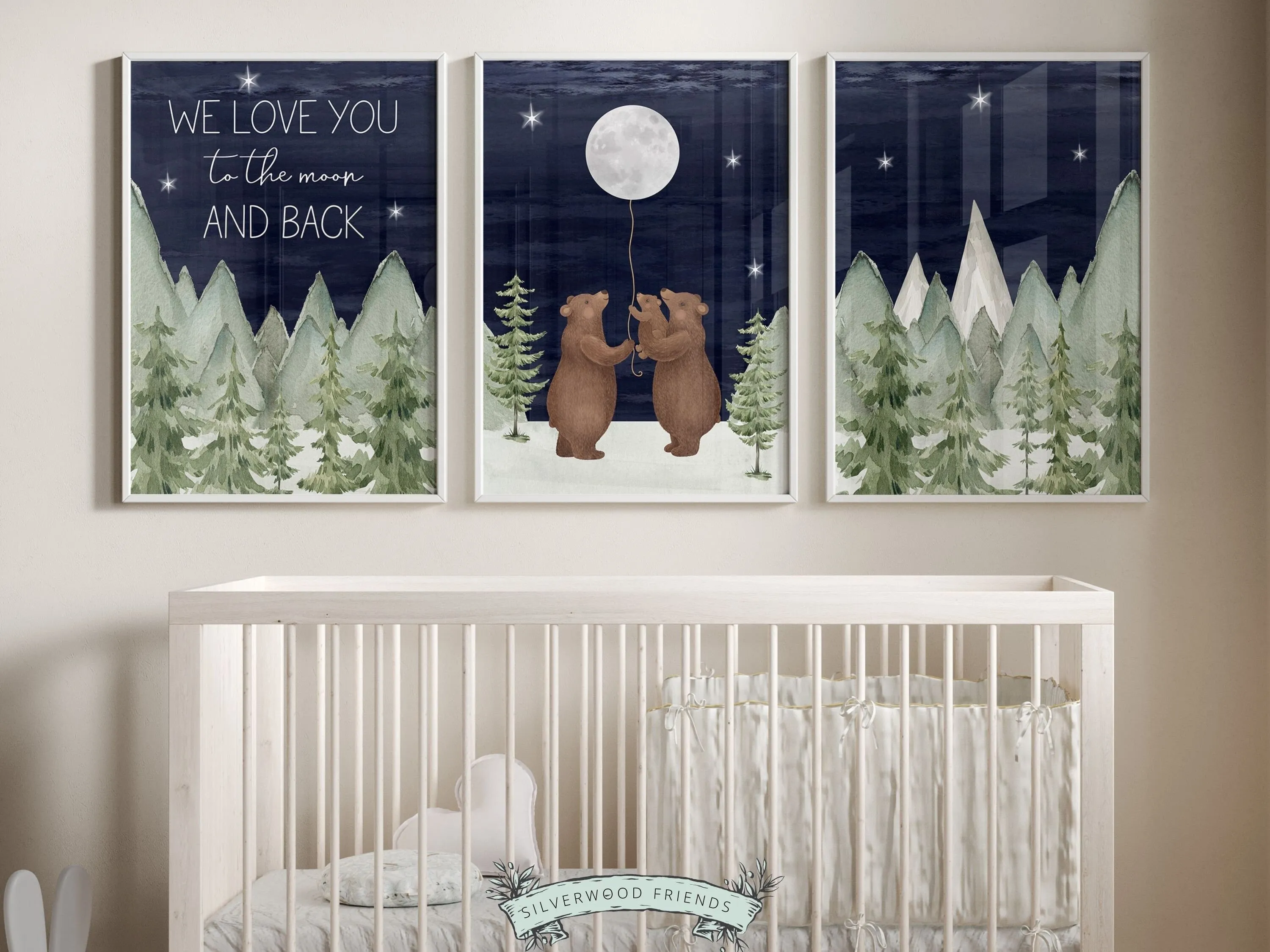 We Love You To The Moon and Back Nursery Prints