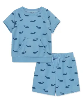 Whale Terry Short Set (12M-24M)