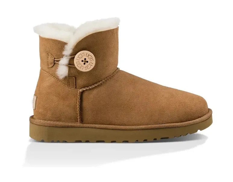 Women’s UGG Mini Bailey Button II – Cozy Sheepskin Boot with Versatile Style